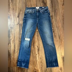 FRAME Le High Straight Distressed Jeans